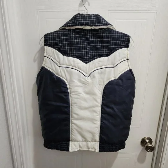 Vintage Golden Collection Pioneer Wear Women's Puffer Ski Vest Blue White Sz XL - Picture 9 of 15